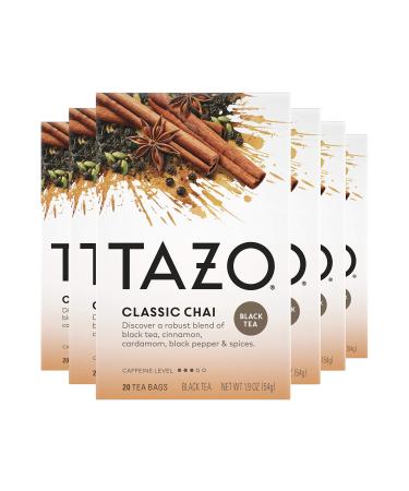TAZO Tea Bags, Black Chai Tea, Classic, 20 Count (Pack of 6) 20 Count (Pack of 6) Classic Chai Black Tea