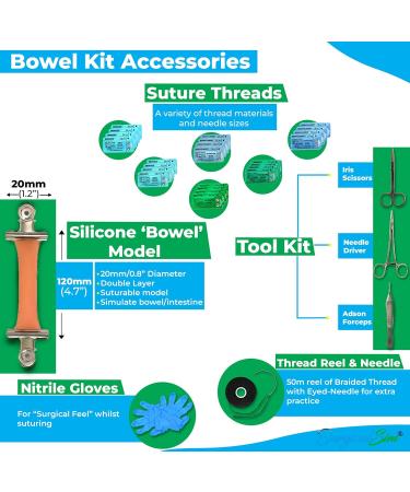 Bowel Anastomosis End to End Suture Practice Kit - 0.8 Diameter Model | Best International Shipping Available - Buy Online on GoSupps.com