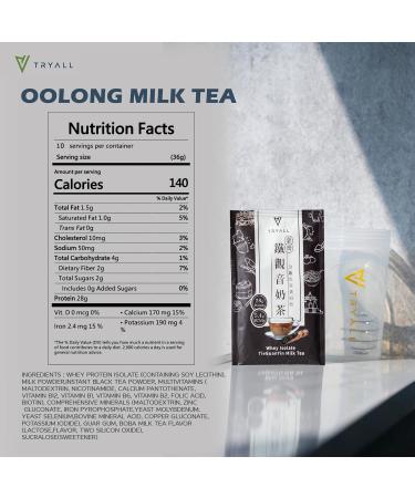 TRYALL Whey Protein Isolate Powder - 28g Protein Travel Sachets | Taiwan Oolong Milk Tea (10 Packs) - Buy Online - Buy Online on GoSupps.com