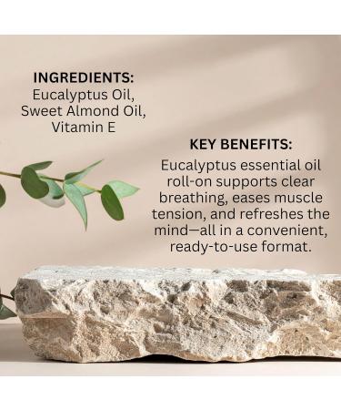 AIYE Essentials Eucalyptus Essential Oil Roll On 100% Pure 0.34 oz with Sweet Almond Oil and Vitamin E for Clear Breathing and Muscle Tension Relief - Buy Online on GoSupps.com