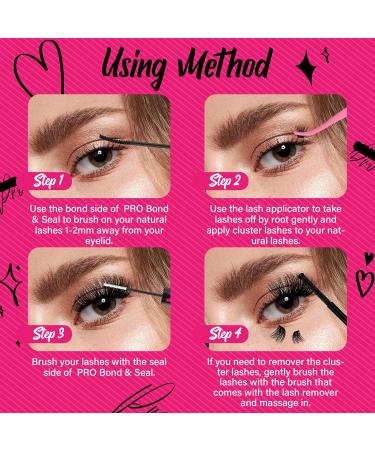 Lash Clusters Kit - DIY Eyelash Extensions with 168 Pcs Individual Lashes, Bond, Seal, Applicator & Remover - Beginner Eyelash Extension Kit (Tender+Glitter) - Buy Online on GoSupps.com