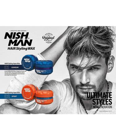 Nish Man Hair Styling Gel 150ml | Ultra Strong Hold for Men | Edge Control, Aqua Wax, & Clay | Sport Scent | Men's Hair Gel - Buy Online on GoSupps.com