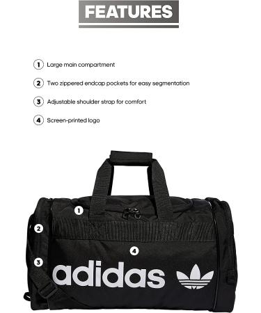 adidas Originals Santiago Duffel Bag - Black/White | One Size - Buy Online on GoSupps.com