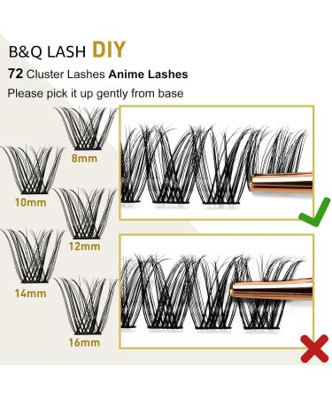 Volume Eyelash Clusters D Curl 10mm - 72 Clusters for DIY Lash Extensions | Soft Wispy Individual Lashes for At-Home Use - Buy Online on GoSupps.com