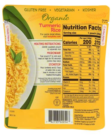 TASTYBITE Organic Turmeric Rice - 8.8 oz - Buy Online on GoSupps.com