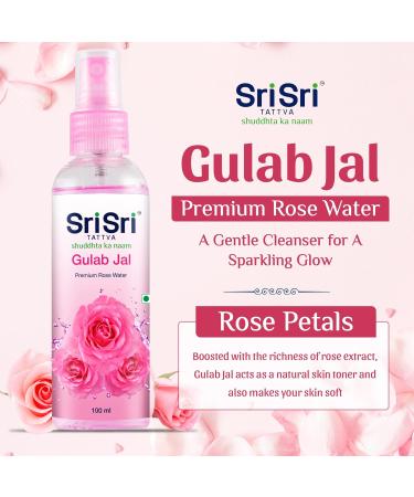 Sri Sri Tattva Gulab Jal 100ml Pack of 2 - Pure Rose Water for Skin Care | International Shipping Available - Buy Online on GoSupps.com