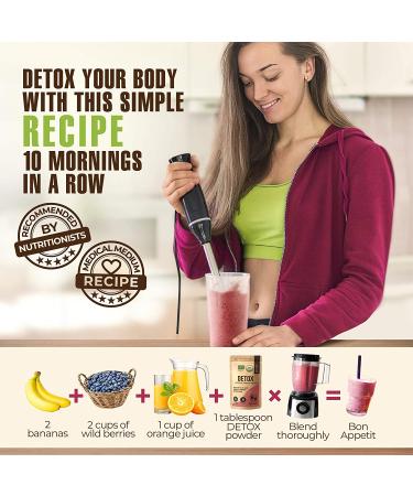 Organic Detox Smoothie Powder with Spirulina, Atlantic Dulse & Barley Grass Juice - Premium European Superfood - Buy Online on GoSupps.com
