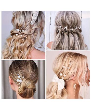 Sweetv 18Pcs Pearl Wedding Hair Pins Set - Bridal Hair Accessories for Brides in Gold - Buy Online on GoSupps.com