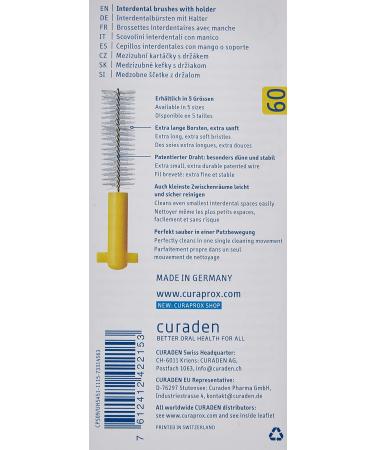 Curaprox Interdental Brushes Set (0.9 mm) - 5 Brushes + 1 Holder for Effective Cleaning of Interdental Spaces - CPS Prime 09 - Buy Online on GoSupps.com
