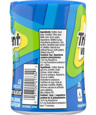Trident - Vibes Sour Patch Kids Blue Raspberry Chewing Gum - 6 bottles (240 Pieces) - Sugar-Free Gum Blue Raspberry 40 count (Pack of 6) - Buy Online on GoSupps.com