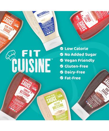 Fit Cuisine Low Calorie Sauce - Low-Cal Sauce to Support Weight Management Low Carb Diet Keto Friendly Vegan For Dipping Dressing Cooking Marinading - 425ml (Caesar Dressing) - Buy Online on GoSupps.com