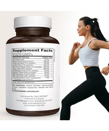 Menopause Supplements for Women - Natural Hot Flash Relief with Dong Quai Black Cohosh Red Clover & More - 60 Caps Made in the USA - Buy Online on GoSupps.com