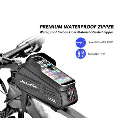 Alphantino Waterproof Large Bike Frame Bag - Military Grade Eva Front Frame Pouch for GPS, TPU Touch-Screen, Sun-Visor - Cycling Phone Holder - Buy Online on GoSupps.com