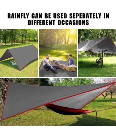 Kinfayv Camping Hammock with Net and Rain Fly - Portable Double Hammock for Travel, Backpacking & Outdoor Activities (Red) - Buy Online on GoSupps.com