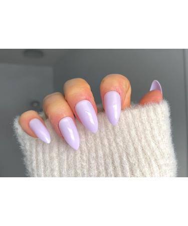 TEN NAILS 24pcs Stiletto False Nails Almond Fake Nails Acrylic Long Tips 12 Sizes with Glue (Lilac) - Buy Online on GoSupps.com