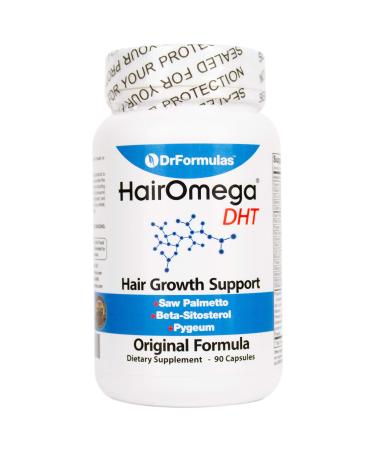 DrFormulas Original Hair Vitamins Without Biotin | HairOmega DHT Blocker | Hair Growth Supplement Pills  45 Day Supply