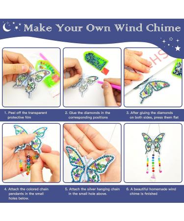 ZYNERY Diamond Painting Wind Chime Kit - Moon Wolf & Moon Sun Design - DIY Diamond Art for Home & Garden Decor - 2PCS Set - Buy Online on GoSupps.com
