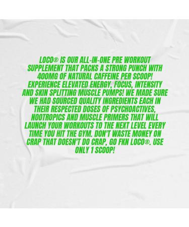 LOCO Pre-Workout Nitric Oxide Booster - Enhance Muscle Pumps & Vascularity | Natural Caffeine Energy & Focus | Lime Sherbet Flavor - Buy Online on GoSupps.com