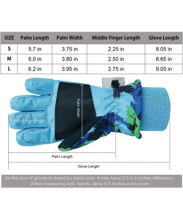 Kids Winter Gloves | Waterproof Snow Ski Gloves for Boys Girls | Blue Green | Size S (4-6 years) - Buy Online on GoSupps.com