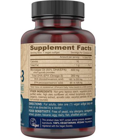 Deva Vegan Omega-3 DHA EPA 300mg | 90 Vegan Softgels for Heart Health - Buy Online on GoSupps.com