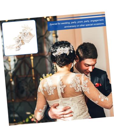FRCOLOR Special Occasion Headpiece wedding hair for brides Flower hair rhinestone hair bridal hair clip wedding combs for hair for bride Alloy fancy white crystal Bridesmaid Hair Comb - Buy Online on GoSupps.com
