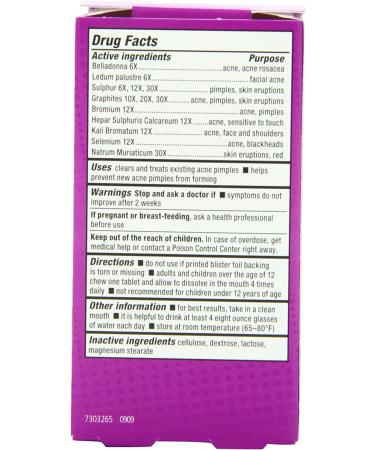 Natrabio Acne Relief Tablets - 60 Count | Fast Natural Acne Treatment - Buy Online on GoSupps.com