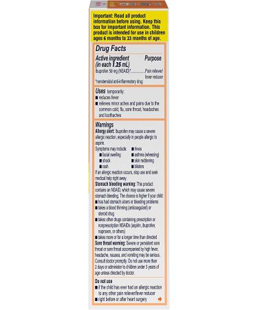 Infants' Motrin Concentrated Liquid Medicine Drops with Ibuprofen  Berry  1 fl. oz Original Berry  Dye-Free 1 Fl Oz (Pack of 1) - Buy Online on GoSupps.com