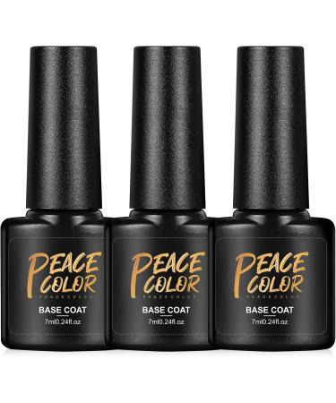 PEACECOLOR 3 x 7ml Base Coat for Gel Nail Polish Soak Offer U V LED Gel Nail Poslih Base Coat Nail Art Supplies Strong Adhesion Long Lasting Manicures A3 - Buy Online on GoSupps.com
