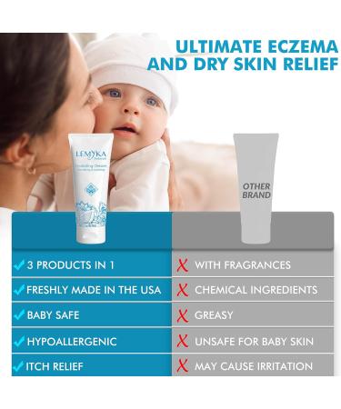 Organic Baby Eczema Cream - Soothing Relief for Dry Itchy Skin Psoriasis Dermatitis & Hives | Non-Greasy Balm for Lasting Hydration - Buy Online on GoSupps.com