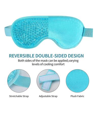 Reusable Gel Eye Mask for Puffiness/Dark Circles/Headaches/ Stress Relief - Hot/Cold Therapy for Eyes - 2PCS Blue Gel Bead Eye Mask - Buy Online on GoSupps.com