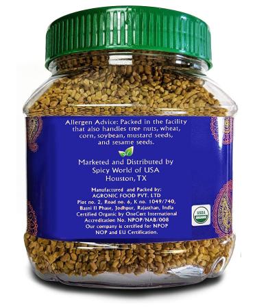 Jiva Organics Organic Fenugreek Seeds - 1 lb Jar for Cooking, Sprouting & Beauty Care - Buy Online on GoSupps.com