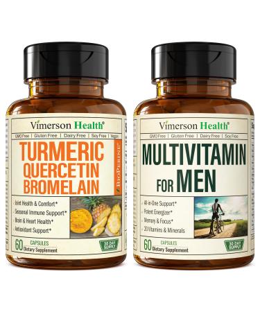 Quercetin with Bromelain & Turmeric Curcumin & Complete Multivitamin for Men