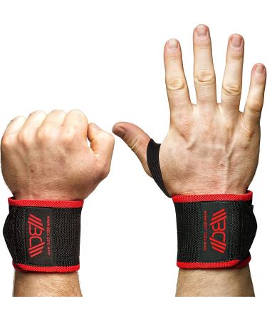 WARM BODY COLD MIND - Premium Velcro Weight Lifting Wrist Wraps for Crossfit, Powerlifting, Deadlift, Gym, Workout, Exercises & Fitness, Heavy-Duty Wrist Support with Thumb Loop 12