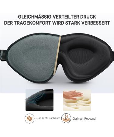 Onaez 3D Sleep Mask for Men & Women | 2024 Light Blocking Eye Mask with 12mm Depth Silk Goggles for Travel & Naps - Gray - Buy Online on GoSupps.com