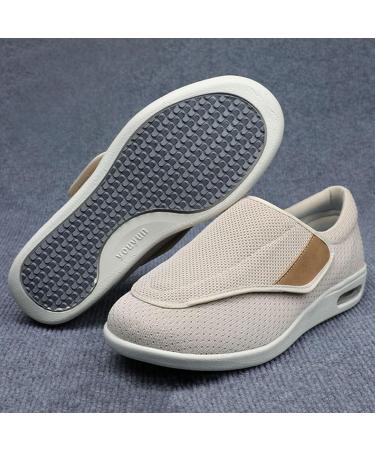 Women's Diabetic Shoes for Elderly - Comfortable Orthopedic Edema Sneakers for Swollen Feet | Lightweight Breathable Walking Shoes for Bunions & Arthritis - Size 11 Beige - Buy Online on GoSupps.com