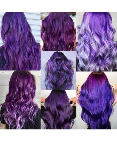 Colored Hair Extensions Clip In | 22 Inch Purple Highlights for Girls & Women | 10 PCS Colorful Straight Hair Accessories - Buy Online on GoSupps.com