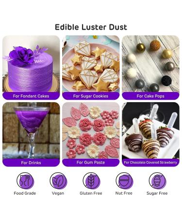 Buy Edible Purple Glitter 8g - Waysroma Food Glitter for Drinks Cakes and Desserts | Metallic Food Glitzer for Chocolate & Cupcakes - Buy Online on GoSupps.com