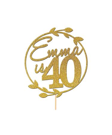 Personalised Cake Topper 40th Birthday Cake Decorations Any Name Circle Botanical Wreath For Mum Dad Any Age 25th 30th 50th - CT12