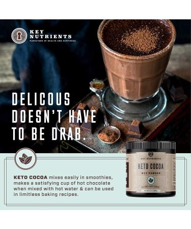 Key Nutrients Keto Cocoa Powder - 20 Servings Hot Chocolate Mix with MCT Oil | Low Carb & Gluten Free Keto Diet Supplement | Peptides Protein Powder Drink Mix - 9.4 Ounce - Buy Online on GoSupps.com