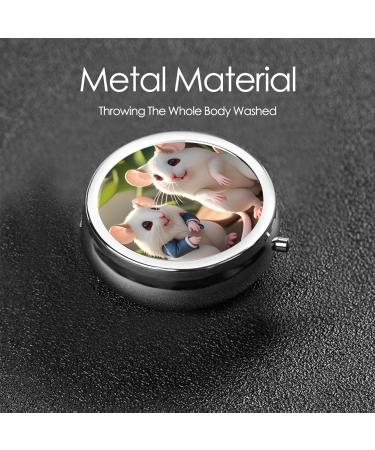 Buy Mother and Child Rats Round Pill Box - 3 Compartment Portable Travel Pill Organizer for International Shipping - Buy Online on GoSupps.com