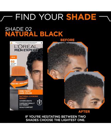 L'Oreal Paris Men Expert One Twist Hair Colour Black - Mens Hair Dye for Grey Coverage - Natural Looking Results - 75ml - Buy Online on GoSupps.com