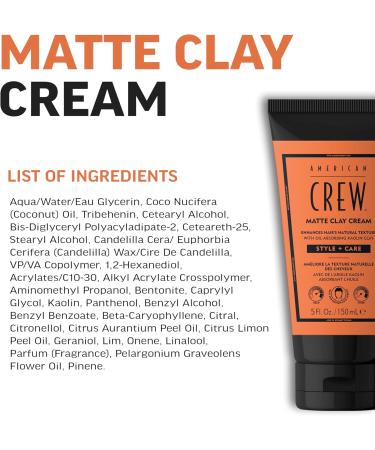 Matte Clay Cream American Crew Coiffant-Soin hybride pour hommes | Absorbe l exc s de s bum & purifie | Tenue moyenne avec finition mate | Gel coiffant effet naturel pour hommes. - Buy Online on GoSupps.com