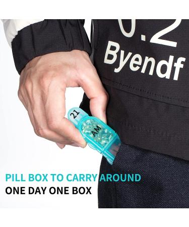 Blue Daviky Monthly Pill Organizer - 2 Times a Day | Convenient Medication Management - Buy Online on GoSupps.com