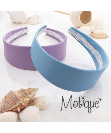 Motique Accessories 2 Inch Wide Light Blue Leather-Like Headband for Women and Girls - Buy Online on GoSupps.com