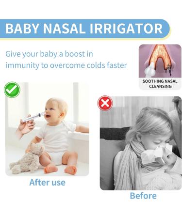 Aufisi Nasal Syringe Set for Babies - 4 Reusable Nasal Douches 10ml Portable Nasal Rinse with Silicone Tip - Safe & Comfortable High-Quality Nasal Care - Buy Online on GoSupps.com