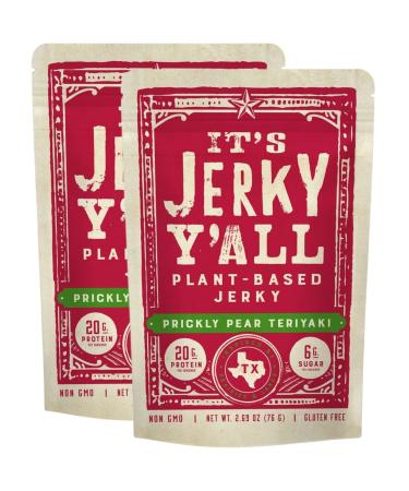 It's Jerky Y'all Vegan Jerky TERIYAKI - Beyond Tender and Tasty Meatless Vegan Snacks - High Protein, Low Carb, Non-GMO, Gluten-Free, Vegetarian, Whole30 (2-Pack)