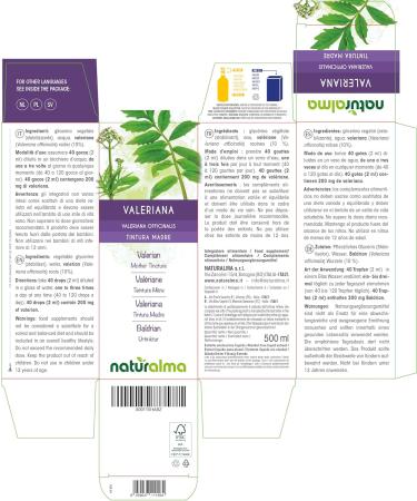 Buy Baldrian Roots Tincture | Alcohol-Free Vegan Diet Supplement | Naturalma 500 ml Liquid Extract - Buy Online on GoSupps.com