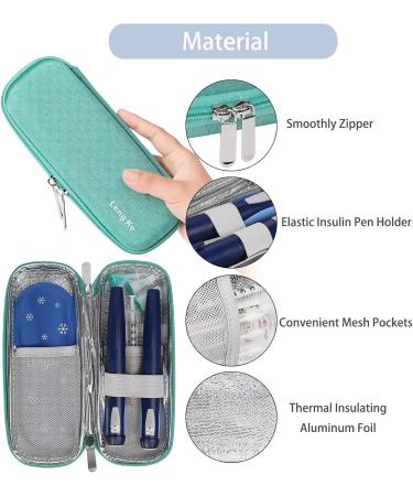 Insulin Cooler Travel Case | Diabetic Pen Carrying Bag with 2 Ice Packs - Green - Buy Online on GoSupps.com