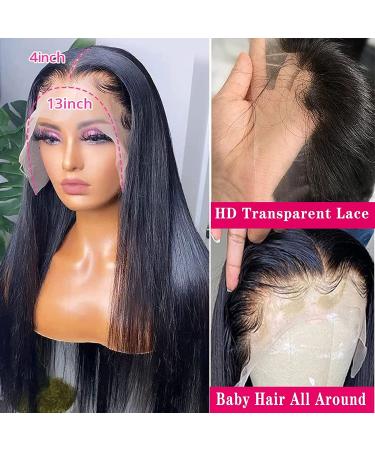 Brazilian Virgin 26 Inch HD Lace Front Wig | Pre Plucked, 160% Density, Straight Human Hair | Bleached Knots, Transparent Lace | For Black Women - Buy Online on GoSupps.com