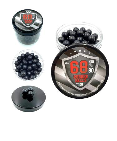 SSR 100 x Premium Quality Hard Rubber Balls 3.9 Grams Heavy Powerballs Paintballs for Self & Home Defense Pistols in 68 Cal.